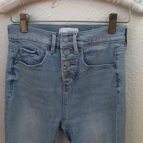 LOFT • High Waist Button Up Skinny Jeans - Picture 3 of 5